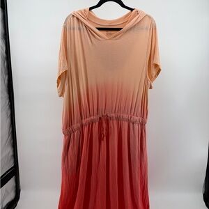 NWOT Coral Ombre Hooded Dress, women's Size 18/20